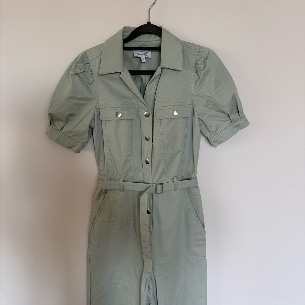 &other stories sage green jumpsuit